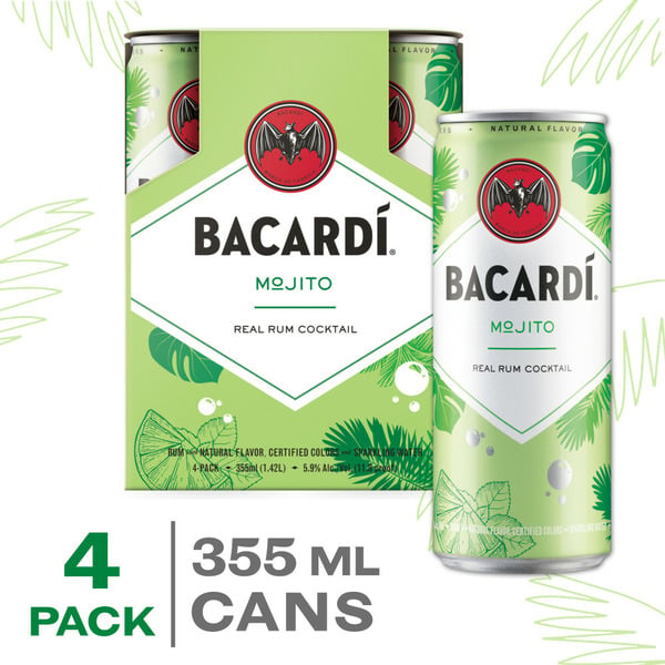 Prepared cocktails Bacardí® Mojito Ready to Drink Real Rum Cocktail, Gluten Free hero