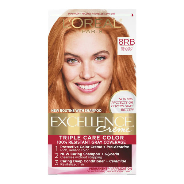 Hair Care L'Oreal Creme Permanent Triple Care Hair Color, 8RB Medium Reddish Blonde hero