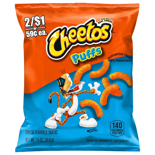 Chips & Pretzels Cheetos Cheese Flavored Snacks, Puffs hero