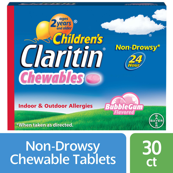 Cold, Flu & Allergy Claritin 24 Hour Allergy Bubblegum Chewable Tablet hero