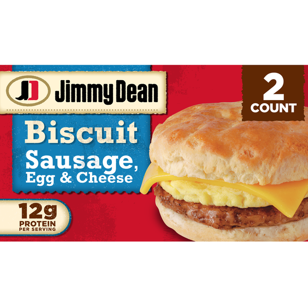 Frozen Meals Jimmy Dean Sausage, Egg & Cheese Biscuit Sandwiches, Frozen hero