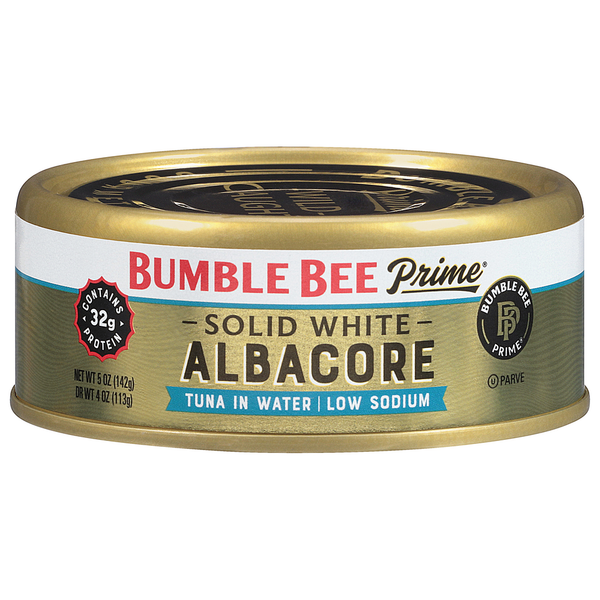 Canned Meat, Seafood & Beans Bumble Bee Prime Fillet Very Low Sodium Solid White Albacore in Water hero