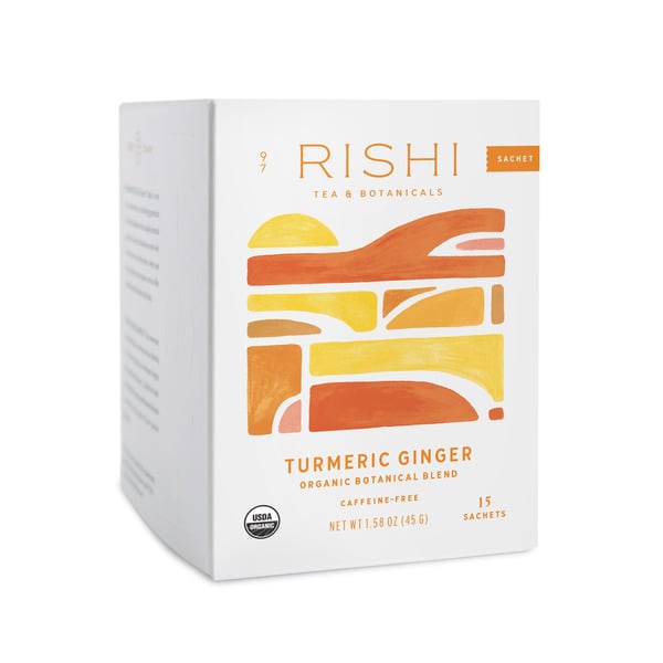 Tea Rishi Tea & Botanicals Turmeric Ginger, Tea Sachets hero