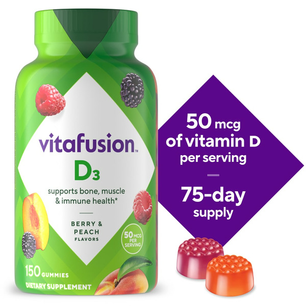 Vitamins & Supplements vitafusion Gummy Vitamins, Vitamin D3, Natural Peach & Berry Flavors hero