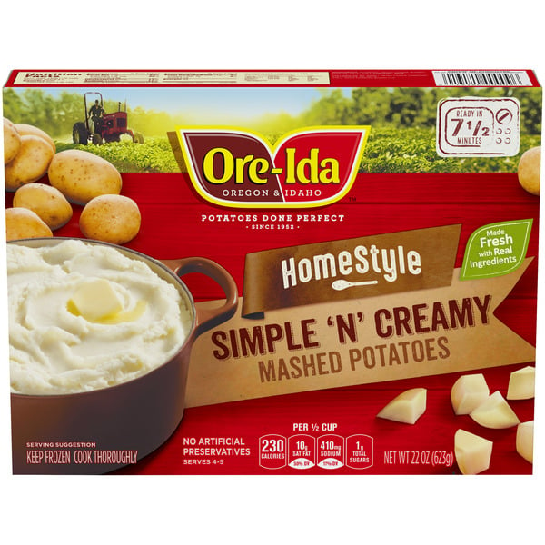 Instant Foods Ore-Ida Home Style Simple 'N' Creamy Mashed Potatoes Frozen Side Dish hero