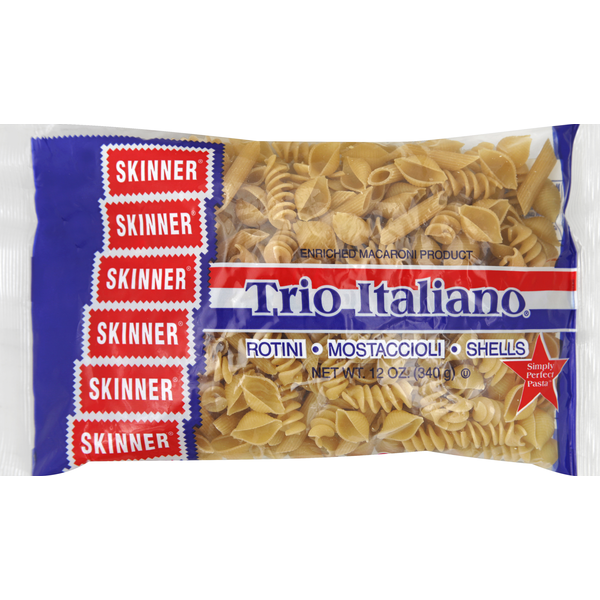 Dry Pasta Skinner Trio Italiano, Rotini, Mostaccioli, Shells hero