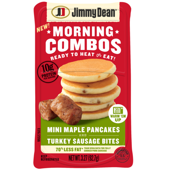 Jimmy Dean Morning Combos Mini Maple Pancakes and Turkey Sausage Bites, 3.27 ounce hero