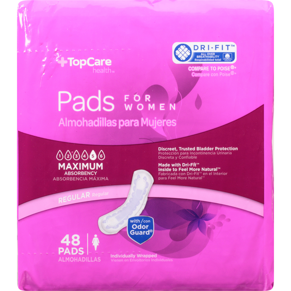 Muscles, Joints & Pain Relief TopCare Pads for Women, Regular, Maximum Absorbency 5 hero