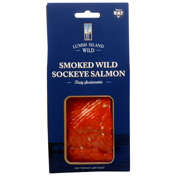 Seafood Lummi Island Wild Smoked Wild Sockeye Salmon hero