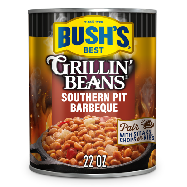 Canned Meals & Beans Bush's Best Southern Pit Barbecue Grillin' Beans hero