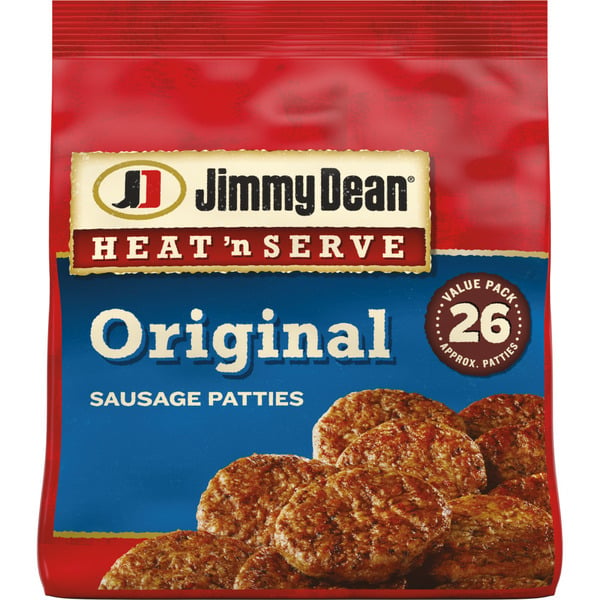 Frozen Meat & Seafood Jimmy Dean Heat 'N Serve Original Pork Sausage Patties hero