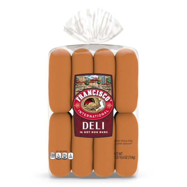 Bread Francisco International, 16 count, Deli Hot Dog Buns hero