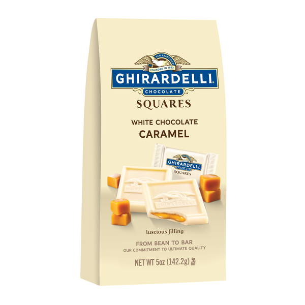 Candy & Chocolate Ghirardelli White Chocolate Squares with Caramel Filling hero