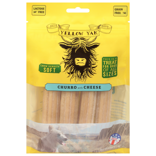 Dog Food & Care Yellow Yak Dog Treats, Churro with Cheese hero