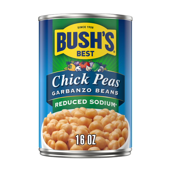 Canned Meals & Beans Bush's Best Reduced Sodium Chick Peas hero