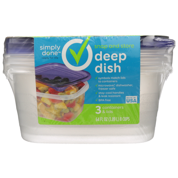 Food Storage Simply Done Snap And Store Deep Dish Containers & Lids hero