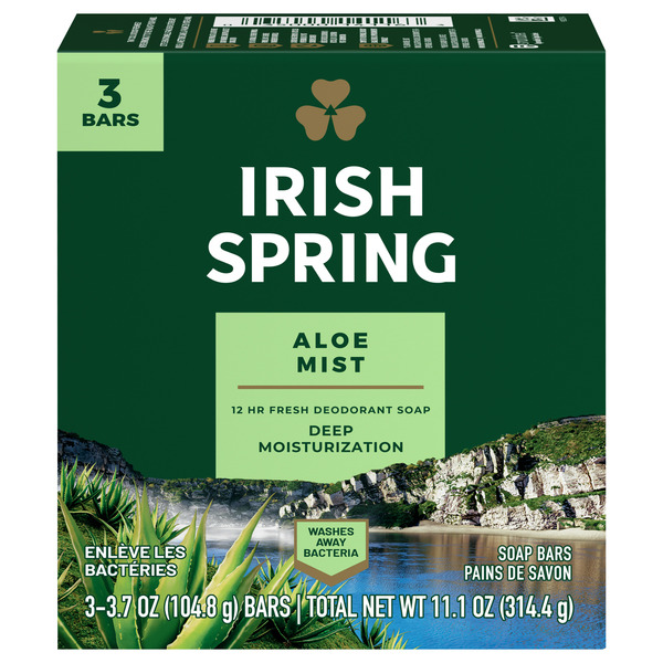 Body Lotions & Soap Irish Spring Deodorant Bar Soap For Men, Aloe Mist hero