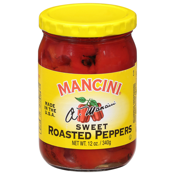 Condiments Mancini Peppers, Roasted, Sweet hero