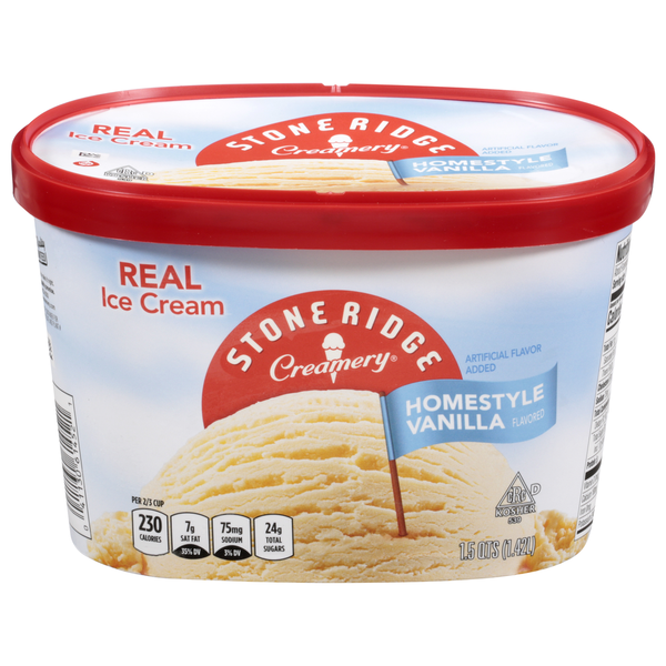 Ice Cream & Ice Stone Ridge Creamery Ice Cream, Real, Homestyle Vanilla Flavored hero