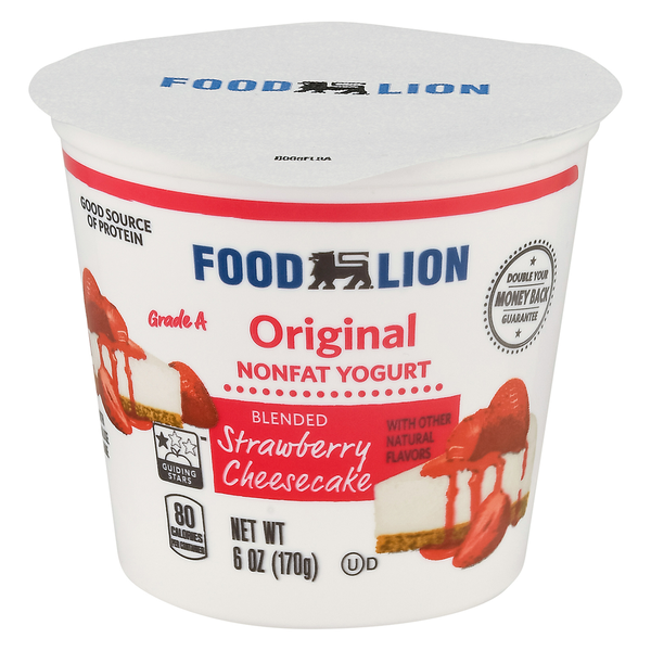 Yogurt Food Lion Nonfat Yogurt Strawberry Cheesecake hero