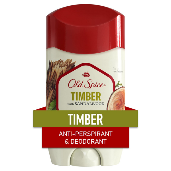 Old Spice Men's Antiperspirant & Deodorant Timber with Sandalwood hero