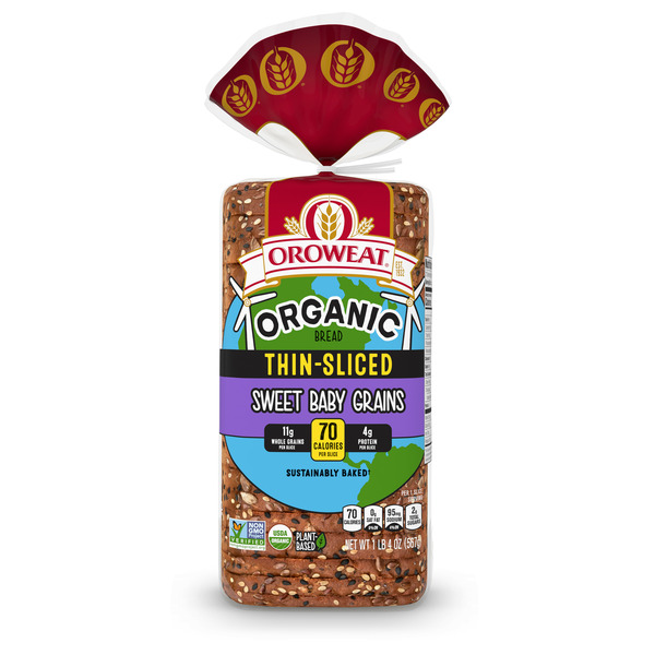 Bread Oroweat Organic Thin Sliced Sweet Baby Grains Bread hero