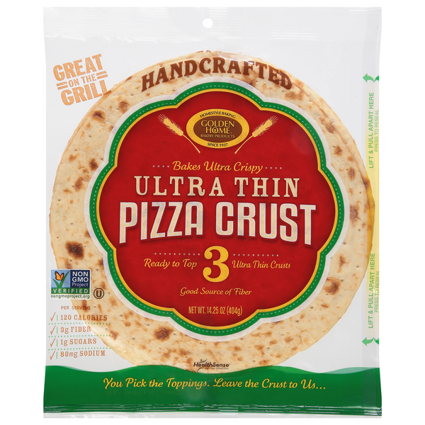 Tortillas & Flat Bread Golden Home Pizza Crust, Ultra Thin, Hand Crafted hero