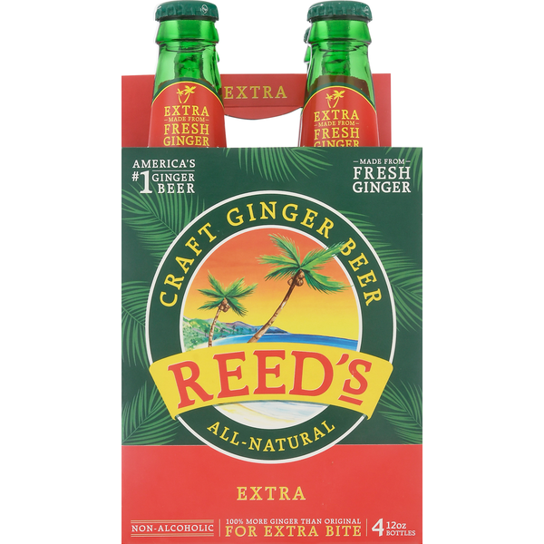 Soft Drinks Reed’s Extra Ginger Brew All Natural Jamaican Style Ginger Beer - 4 CT hero