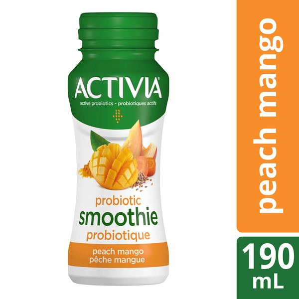 Juice & Nectars Activia Smoothie Activia Probiotic Smoothie, Mango, Peach & Carrot, Drinkable Yogurt hero