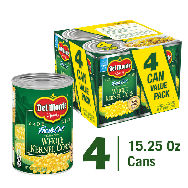 Canned & Jarred Vegetables Del Monte Kernel Corn, Golden Sweet, Whole, Value Pack hero