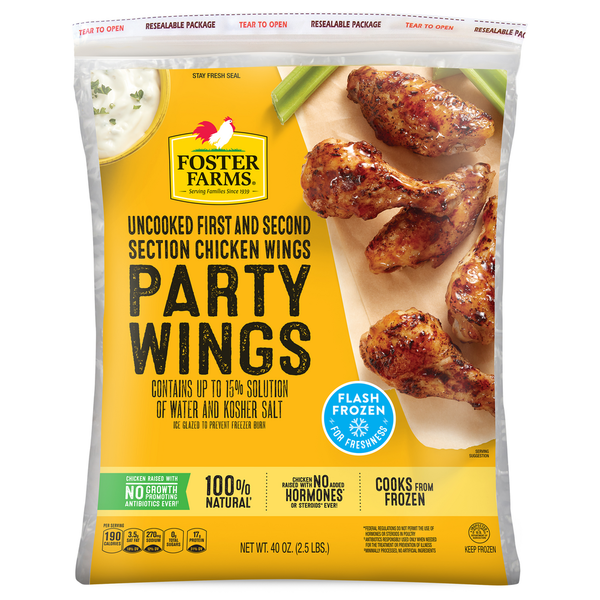 Foster Farms Uncooked Frozen Chicken Party Wings Same-Day Delivery or ...