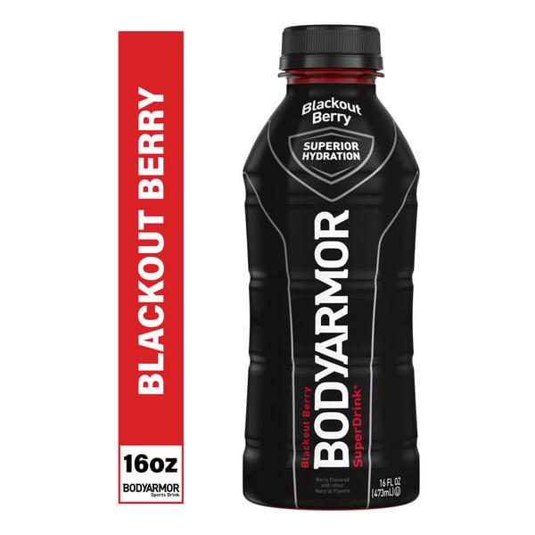 Energy & Sports Drinks BODYARMOR SuperDrink Blackout Berry Electrolyte Hydration Drink hero