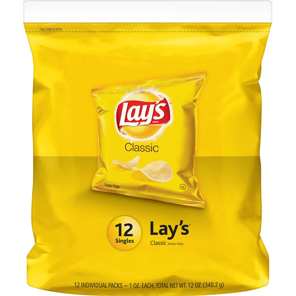 Chips & Pretzels Lay's Potato Chips, Classic, 12 Packs hero