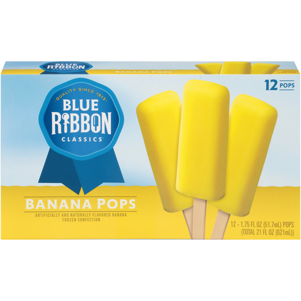 Ice Cream & Ice Blue Ribbon Classics Banana Pops Bar, 12pk hero