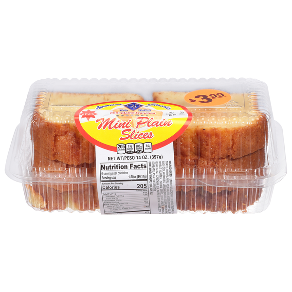 Cookies & Cakes American Classic Cake, Mini, Slices, Plain, 6 Pack hero