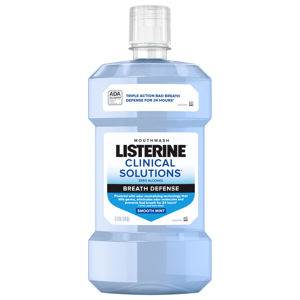 Listerine Mouthwash, Smooth Mint, Breath Defense hero