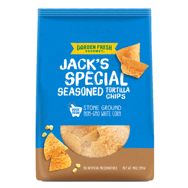 Chips & Pretzels Garden Fresh Gourmet Jack's Special Seasoned Tortilla Chips hero