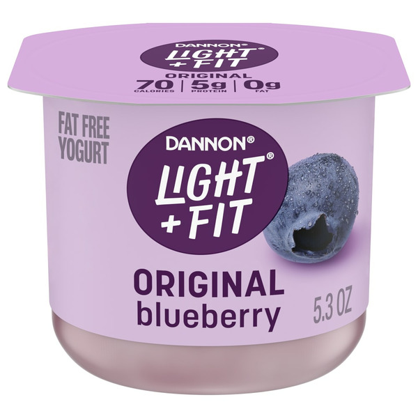 Yogurt Dannon Light + Fit Dannon Blueberry Original Nonfat Yogurt Cup hero