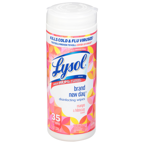 Cleaning Products Lysol Disinfecting Wipes, Mango & Hibiscus Scent hero