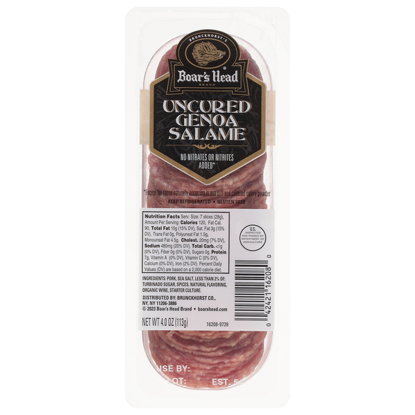 Lunch Meat Boar's Head Uncured Genoa Salame hero