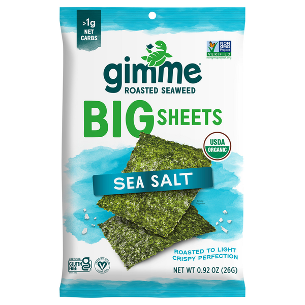 Fruit & Vegetable Snacks gimMe Seaweed, Organic, Roasted, Sea Salt, Big Sheets hero