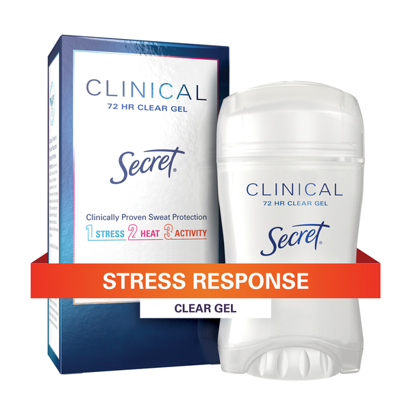 Deodorants Secret Clinical Strength Clear Gel Antiperspirant and Deodorant, Stress Response hero