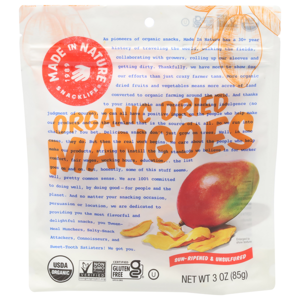 Nuts, Seeds & Dried Fruit Made In Nature Mangoes, Organic, Dried hero