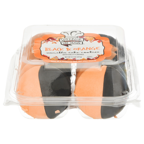 Bakery Desserts Superior On Main Cookies, Vanilla Cake, Black & Orange hero