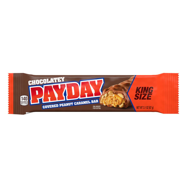 Candy & Chocolate PAYDAY Chocolatey Peanut Caramel King Size, Candy Bar, 3.1 oz hero