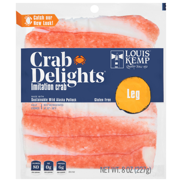 Packaged Seafood Louis Kemp Crab Delights Crab Delights Imitation Crab Meat hero