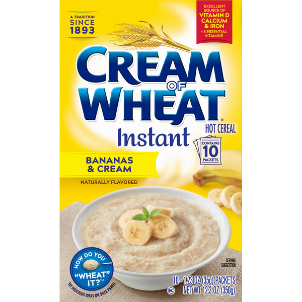 Hot Cereal & Pancake Mixes Cream of Wheat Instant Bananas & Cream Hot Cereal hero