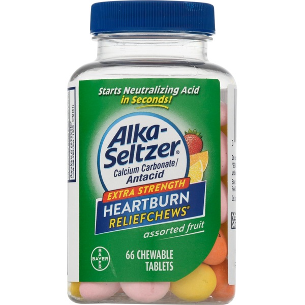 Vitamins & Supplements Alka-Seltzer Heartburn ReliefChews, Extra Strength, Assorted Fruit, Chewable Tablets hero