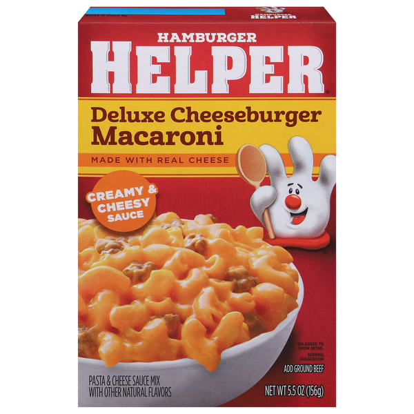 Hamburger Helper Pasta & Sauce Mix, Deluxe Cheeseburger Macaroni hero