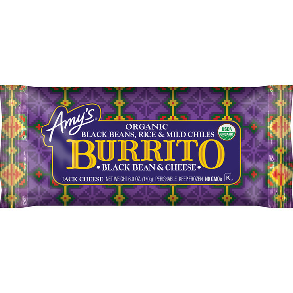 Amy's Kitchen Organic Black Bean & Cheese Burrito hero